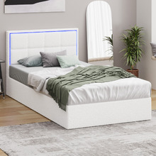 Ceri Boucle Gas Lift Storage Bed with LED