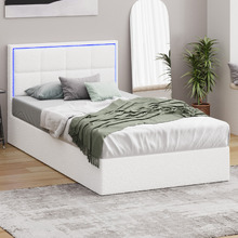 Ceri Boucle Gas Lift Storage Bed with LED