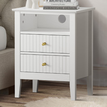 Andes 2 Drawer & Shelf Bedside Table