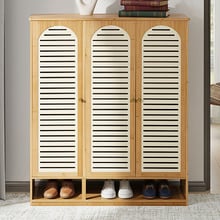 Vanya 3 Door Bamboo Shoe Cabinet