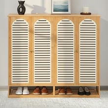 Vanya 4 Door Bamboo Shoe Cabinet
