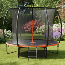 Farrell Trampoline with Safety Net & Basketball Board