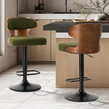 Abrie Boucle Adjustable Bar Stools (Set of 2)