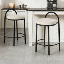 68cm Martin Boucle Bar Stools (Set of 2)