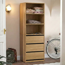 Natural Cassandra 3 Shelf 3 Drawer Wardrobe