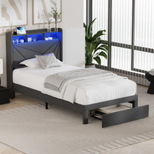 Sophia Bed Frame with Charging Station & Drawers