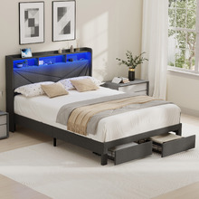 Sophia Bed Frame with Charging Station & Drawers