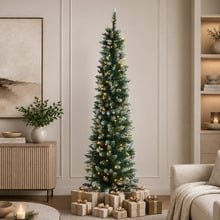 180cm Frosted Green Slim LED Christmas Tree