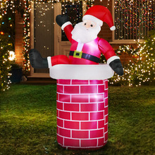 Santa in Chimney LED Inflatable Christmas Decoration