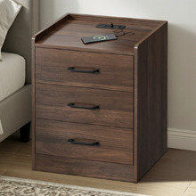Jacobo 3 Drawer Bedside Table with Charging Station