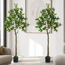 150cm Potted Faux Lemon Trees (Set of 2)