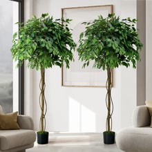 180cm Potted Faux Ficus Trees (Set of 2)