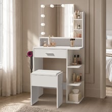 2 Piece Kaiah LED Dressing Table & Stool Set