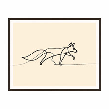Line Fox Framed Printed Wall Art