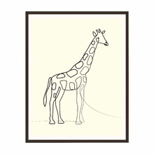 Line Giraffe Framed Printed Wall Art