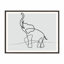 Line Elephant Framed Printed Wall Art