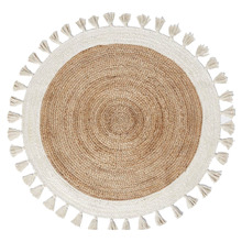 Bohemian Cream & Natural Cotton-Blend Rug
