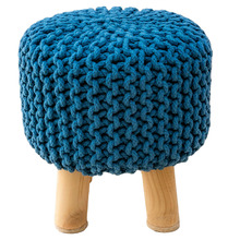 Kids' Hand-Knitted Cotton Stool