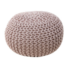 30cm Hand-Knitted Cotton Pouffe