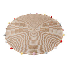 Pompom Jute-Blend Round Rug