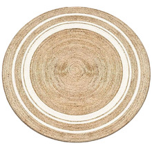 120cm Reversible Jute & Cotton Round Rug
