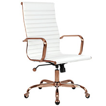 White Theodore Faux Leather Executive Office Chair