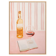 Scarlet Sips Framed Canvas Wall Art