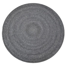 Charcoal Orbit Hand-Woven Indoor/Outdoor Round Rug