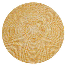 Apricot Orbit Hand-Woven Indoor/Outdoor Round Rug