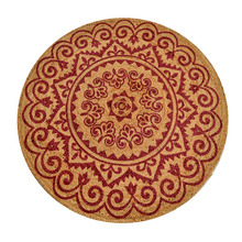 Red Cuba Hand-Woven Jute Round Rug