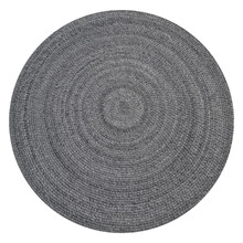 Ash Grey Orbit Hand-Woven Indoor/Outdoor Round Rug