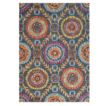 Blue Vine Hand-Tufted Wool Rug