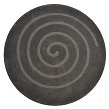 Ash Grey Swirl Wool Round Rug