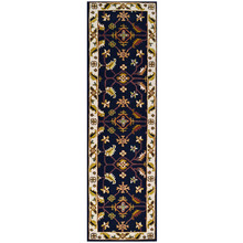 Black & Cream Kashan Wool-Blend Runner