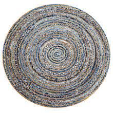 Spiral Hand-Woven Jute & Cotton Round Rug