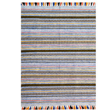Multi-Coloured Mizo Hand-Woven Cotton Rug