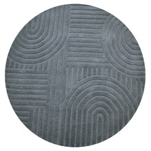 Smoke Pavi Hand-Tufted Wool Round Rug