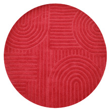 Red Pavi Hand-Tufted Wool Round Rug