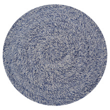 Navy Orbit Hand-Woven Indoor/Outdoor Round Rug