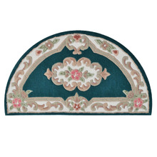 Turquoise Lativa Hand-Tufted Wool Half-Round Rug