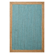Teal Blue George Braided Jute Rug