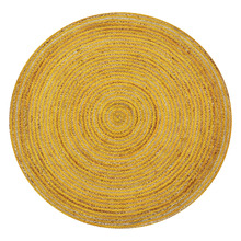 Gold Spiral Braided Jute Round Rug