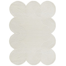 Vanilla Swirl Shaped Wool Rug