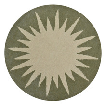 Cream & Sea Green Vera Hand-Tufted Wool Round Rug