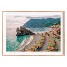 Monterosso Beach Italy Framed Paper Print Wall Art