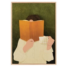 Reading Woman Framed Paper Print Wall Art