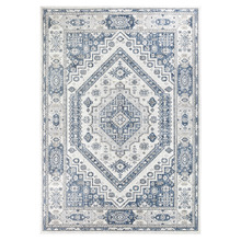 Cream Blue Calmly Power-Loomed Rug