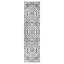 Cream Blue Calmly Power-Loomed Runner