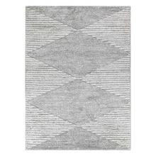 Grey & White Lena Power-Loomed Area Rug