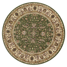 Green Eris Power-Loomed Round Rug